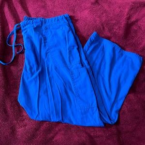 NWOT Scrubstar blue drawstring cargo scrub pants